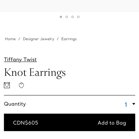 Classic Tiffany Twist Knot Earrings Sterling Silver - Picture 4 of 4